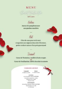 Affiche menu de la saint valentin - Lapierre